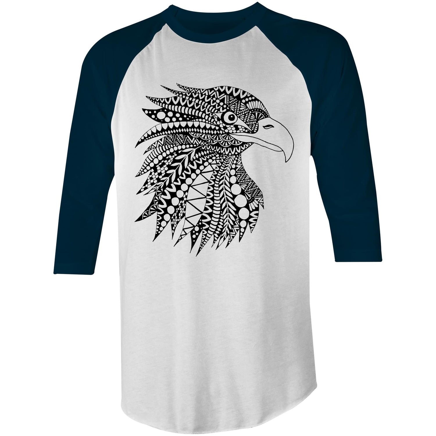 Zen Eagle Raglan - 3/4 Sleeve T-Shirt