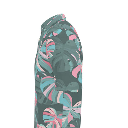 Pastel Monstera Polo Shirt