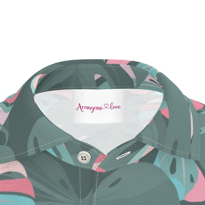 Pastel Monstera Polo Shirt