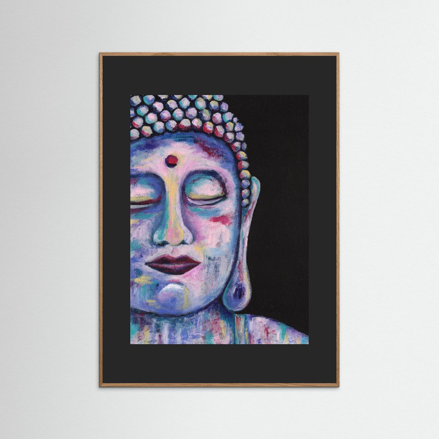 “Contemplative Buddha” Framed Giclée Art Print
