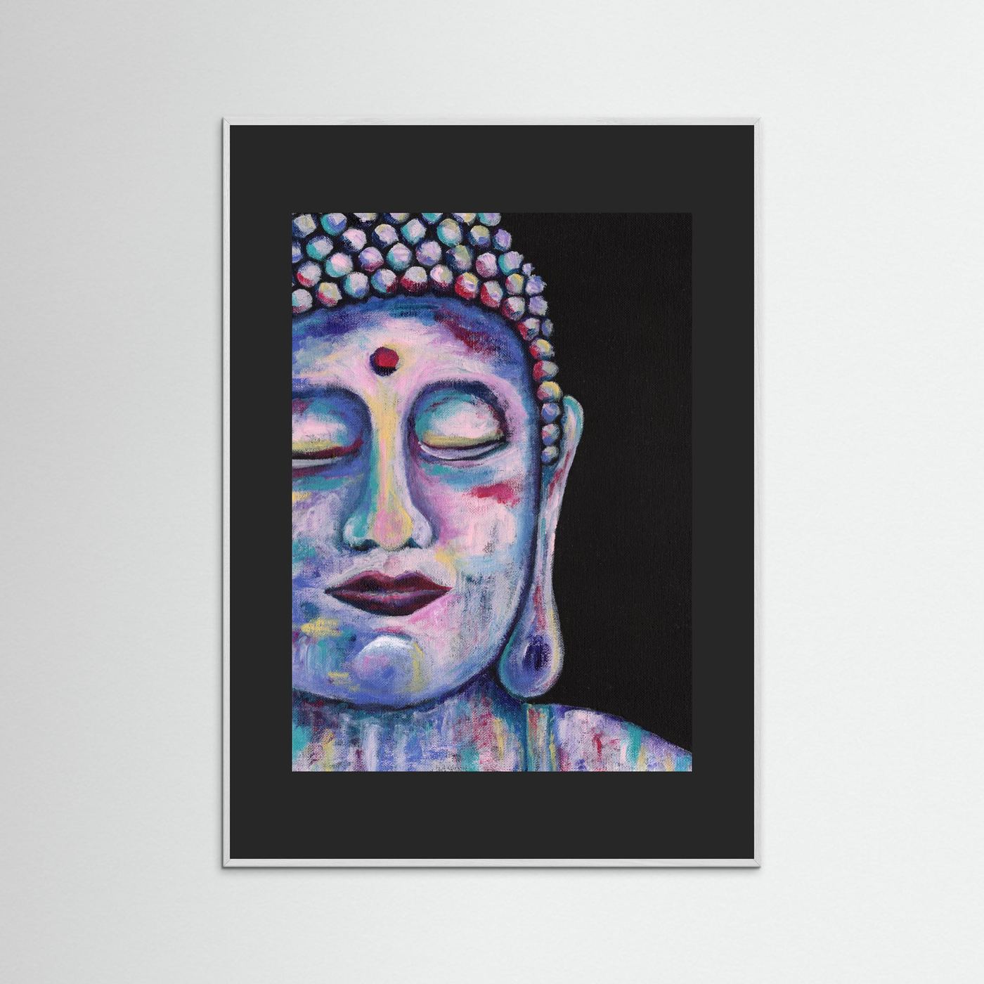 “Contemplative Buddha” Framed Giclée Art Print