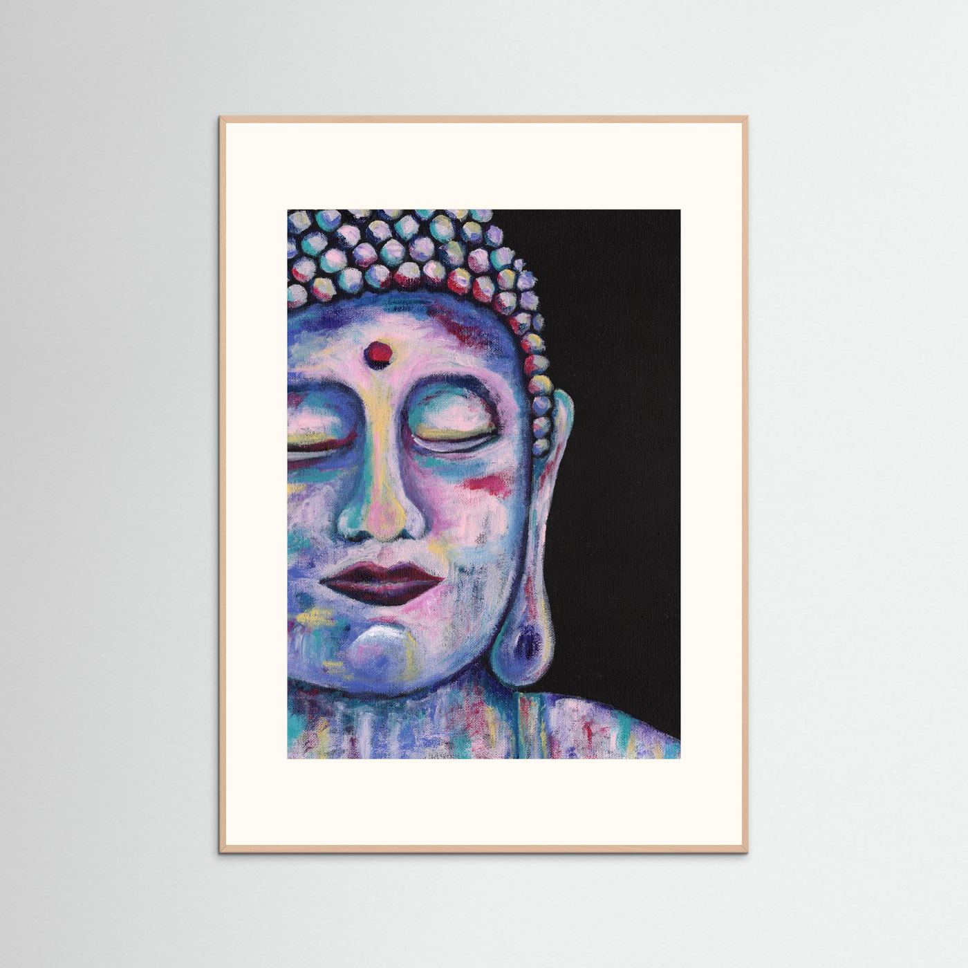 “Contemplative Buddha” Framed Giclée Art Print