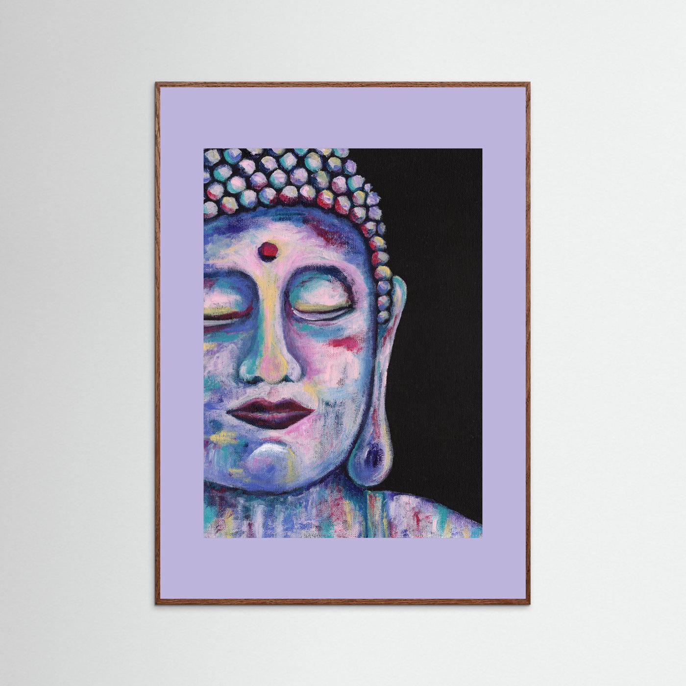 “Contemplative Buddha” Framed Giclée Art Print