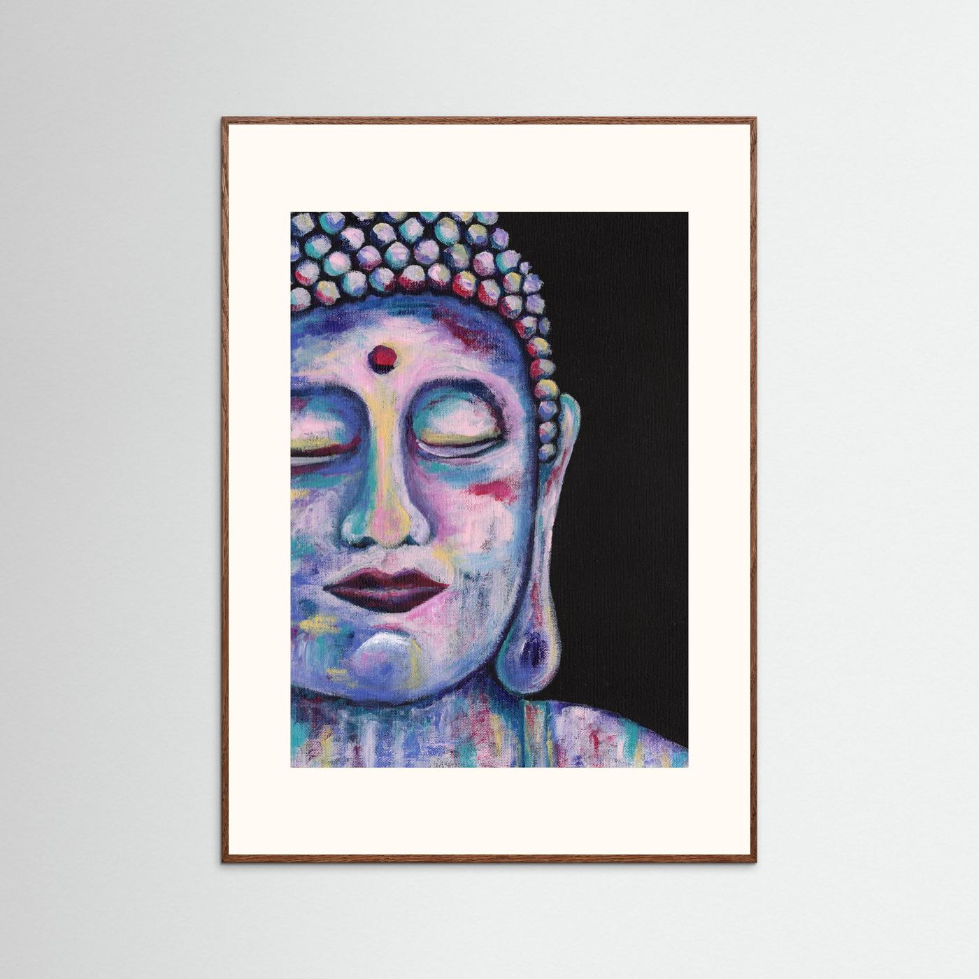 “Contemplative Buddha” Framed Giclée Art Print