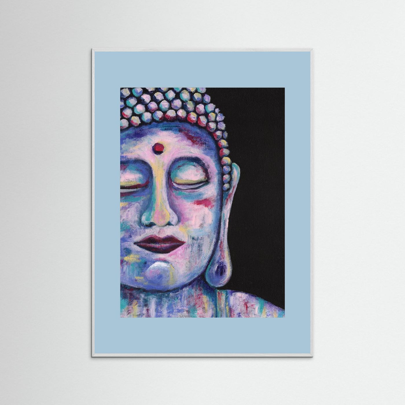 “Contemplative Buddha” Framed Giclée Art Print