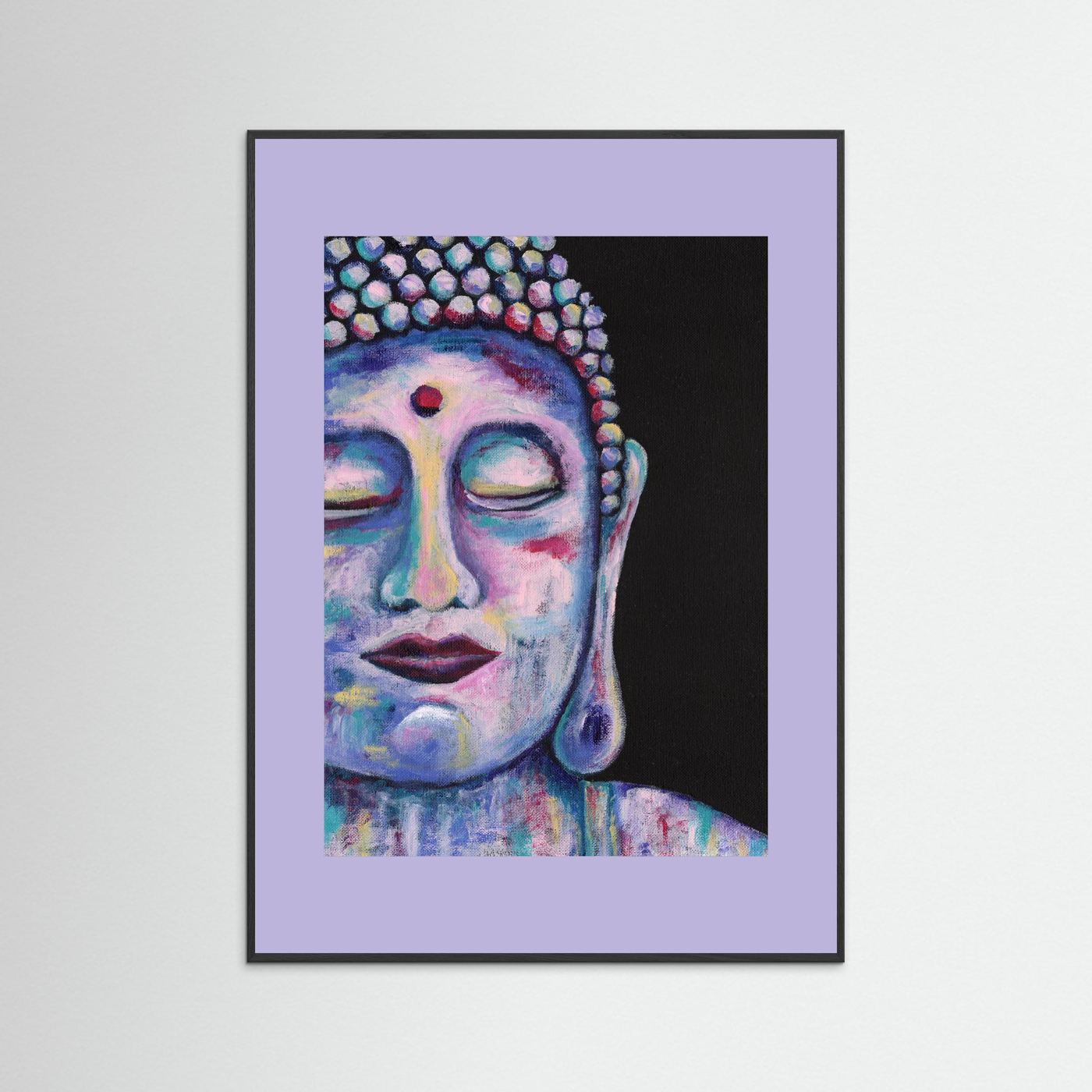 “Contemplative Buddha” Framed Giclée Art Print