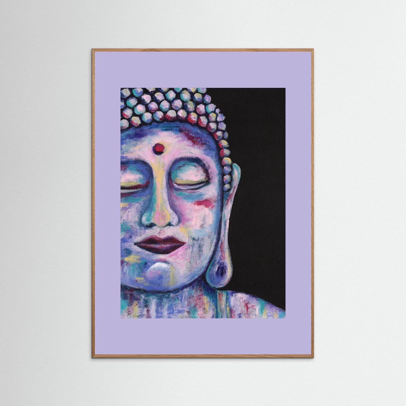 “Contemplative Buddha” Framed Giclée Art Print