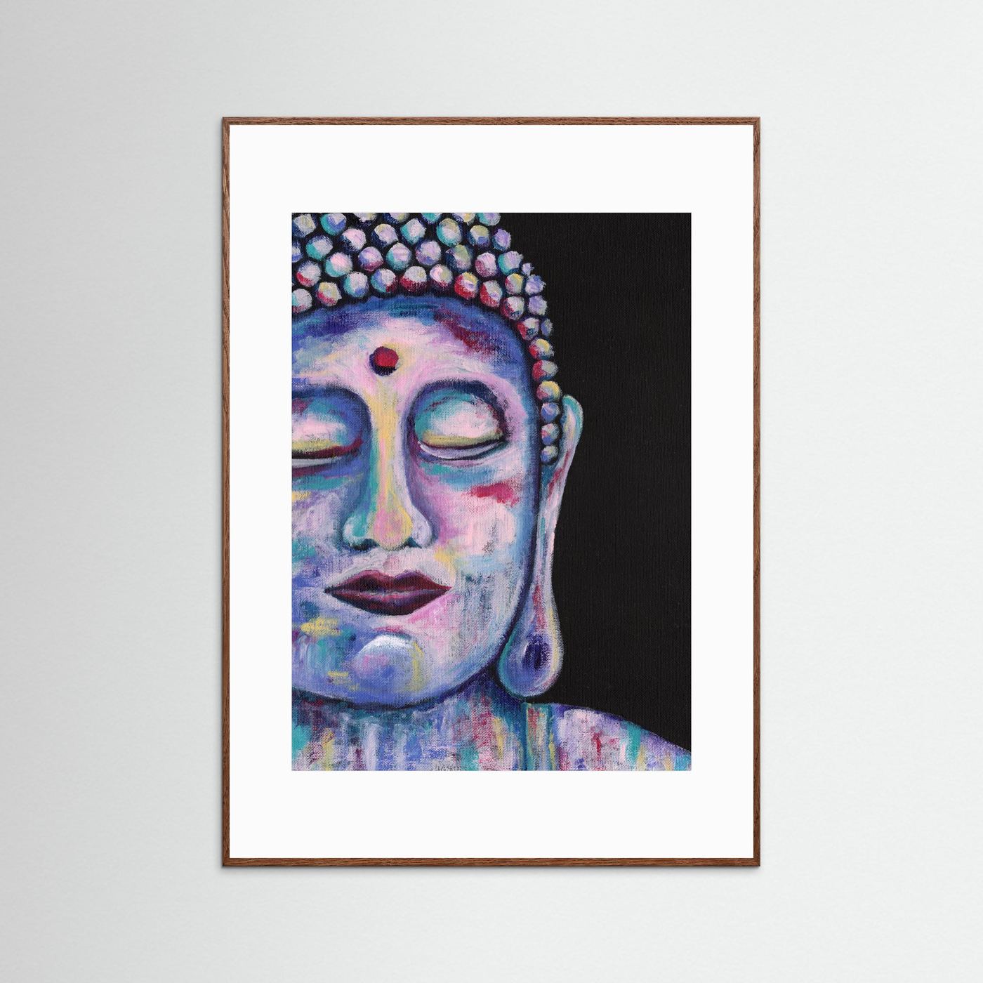 “Contemplative Buddha” Framed Giclée Art Print