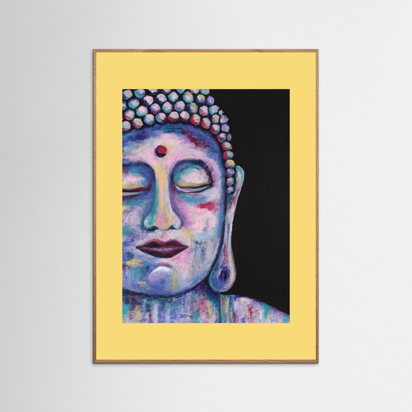 “Contemplative Buddha” Framed Giclée Art Print