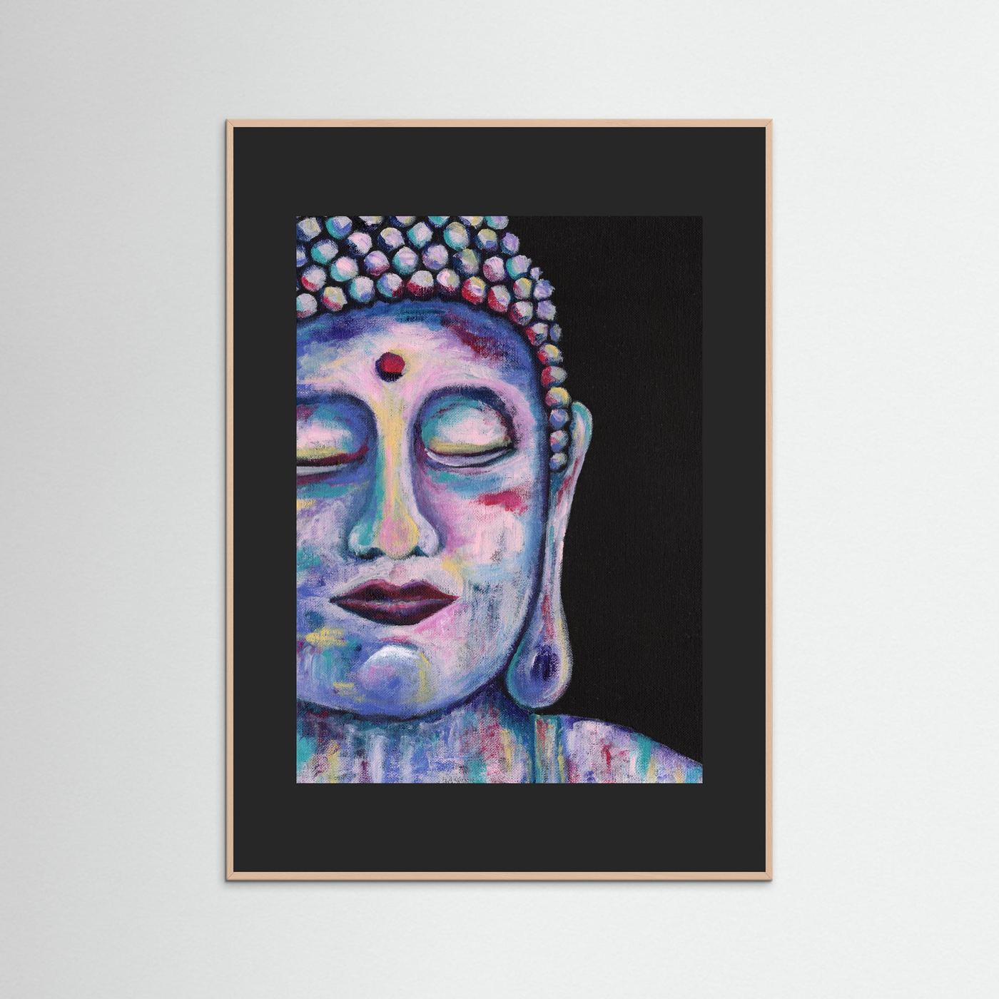 “Contemplative Buddha” Framed Giclée Art Print