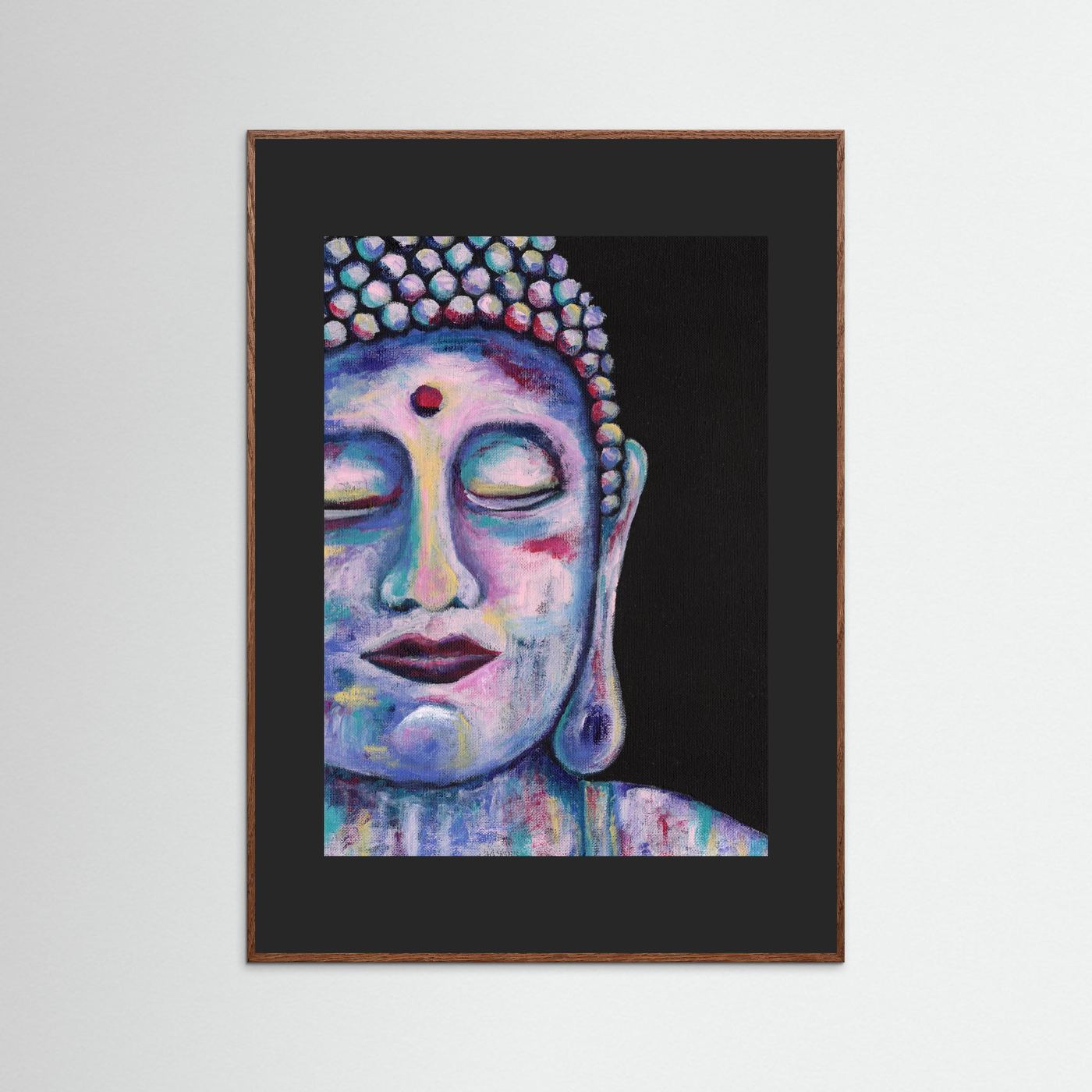 “Contemplative Buddha” Framed Giclée Art Print